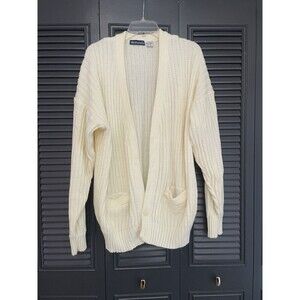 Vintage Wentworth Grandpacore Cardigan Knit Sweater Pockets Warm Winter Cream